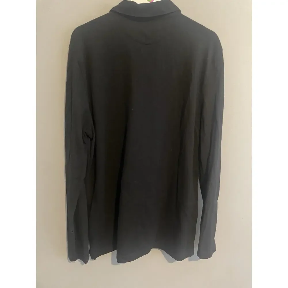 Banana Republic Performance Polo Longsleeve Shirt Mens Size XL Black With Collar